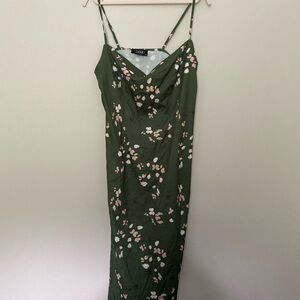 Cider Green Floral Midi Dress